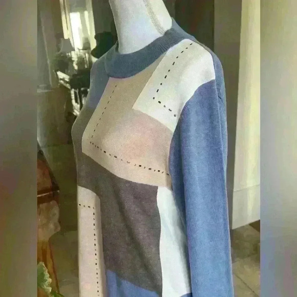 Allison Daley. Large Petite color block sweater. NWOT. Excellence condition. - Picture 3 of 10